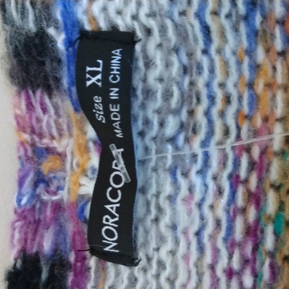 Noracora  Colorful Open Front Knit Sweater. - Picture 8 of 10